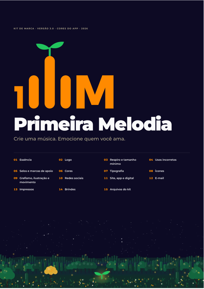 Capa do Kit de Marca da Primeira Melodia, versão 3.0 de 2026